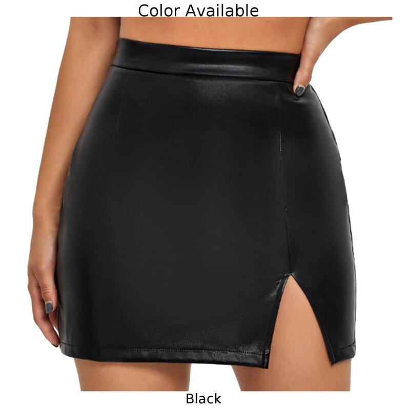 Skirt Polyester Pu Leather Sexy Womens Slight Strech Solid Color Wet Look High Waist All Season Club Party Bodycon