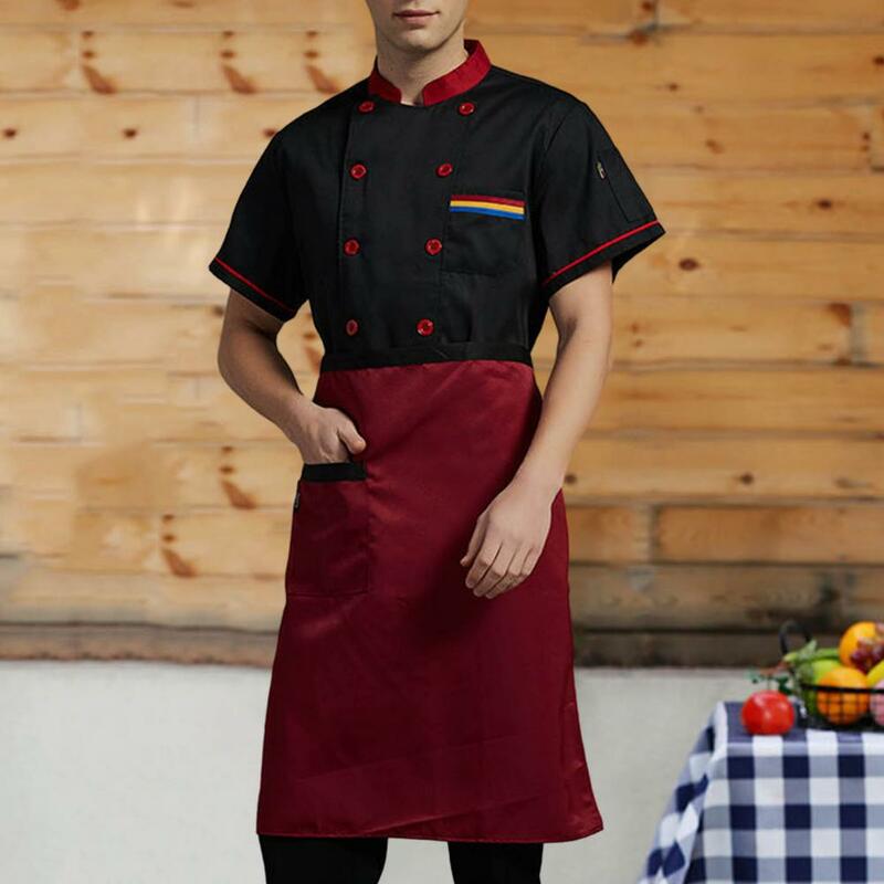 Conjunto de avental de manga comprida Chef trespassado, mistura de algodão, Chef profissional Outfit, camisa para cozinha e padaria