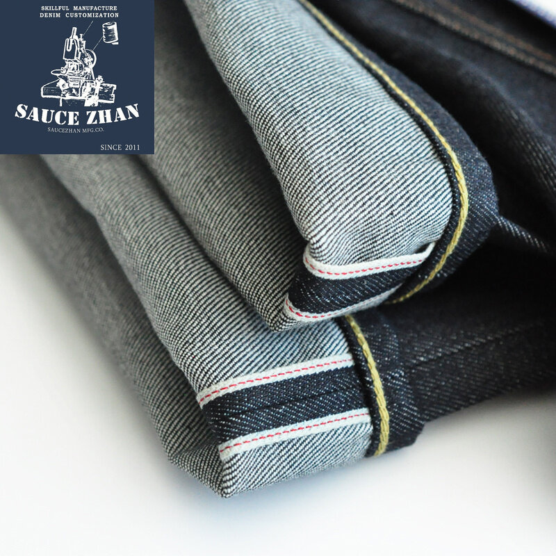SauceZhan-Jeans jeans crus e não lavados, jeans selvedge casual, jeans índigo, jeans reto para homens, 316XX