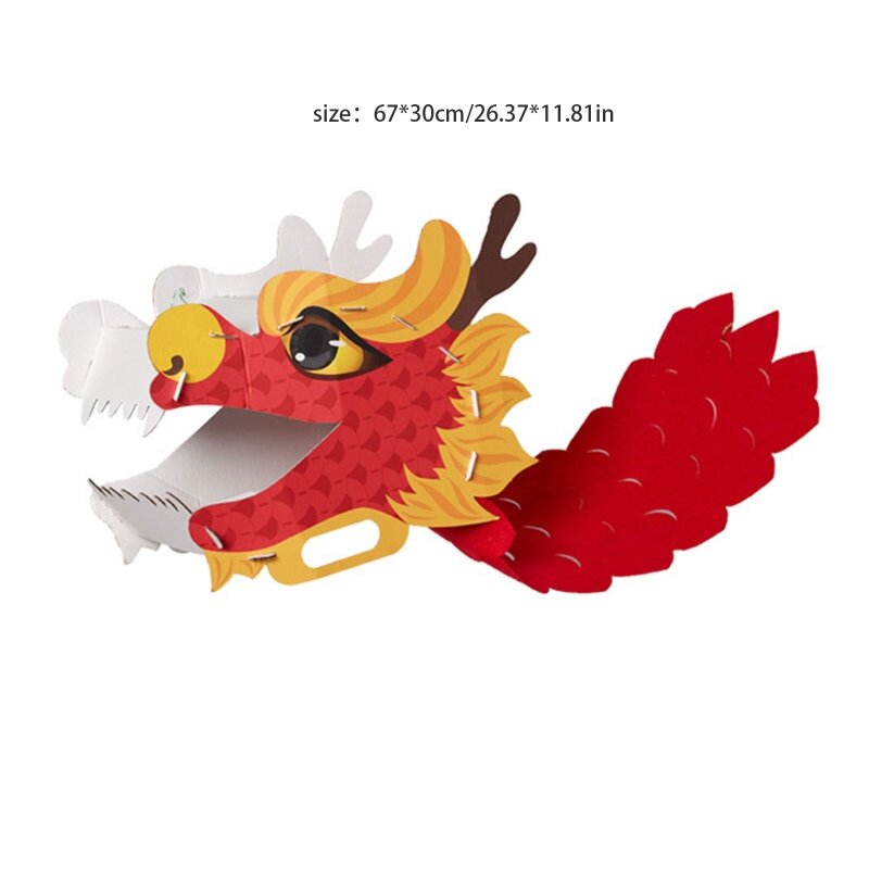 652F artesanato DIY interativo 3D dragão chinês festival arte artesanato presente