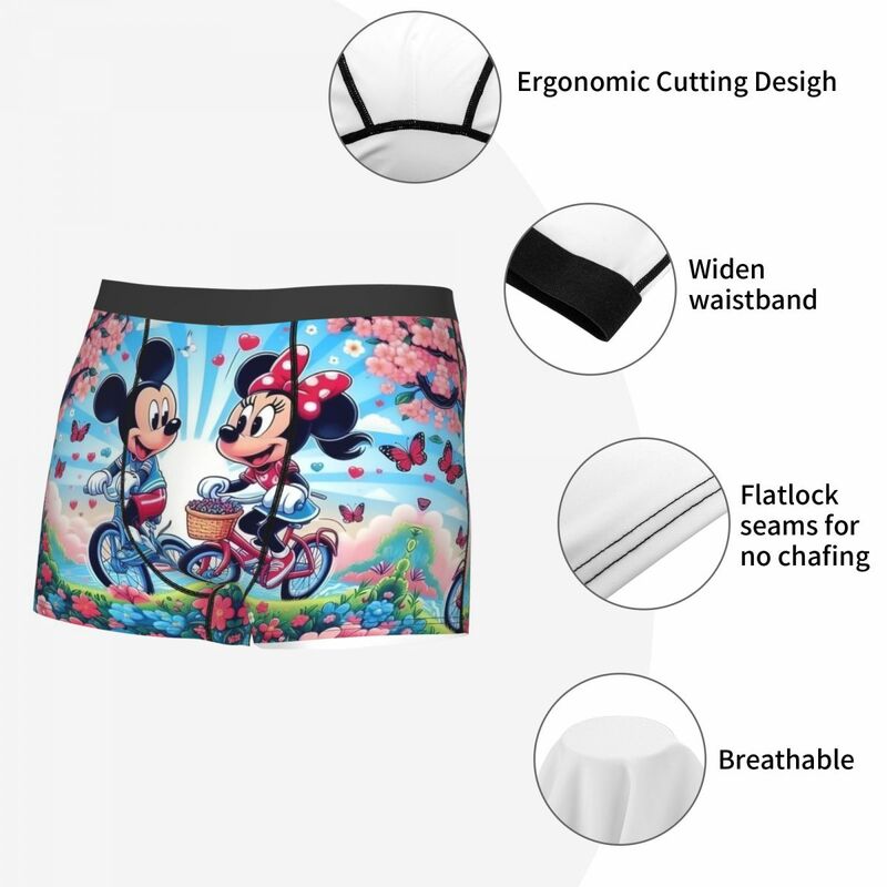 Disney The Mickey Mouse Boxer Shorts For Homme 3D Printed Cartoon Underwear Panties Briefs Soft Underpants