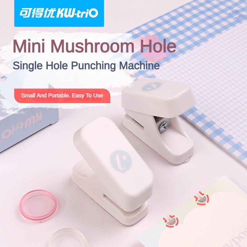Mini 1 Hole Mushroom Hole Puncher Disc Ring Binding Cutter T-type Paper Puncher Craft DIY Tool Office School Supplies Stationery