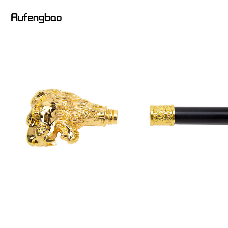 ゴールドライオンの頭と口ひげ,装飾的な杖,レトロなコスプレパーティー,ファッショナブルな杖,かぎ針編み93cm