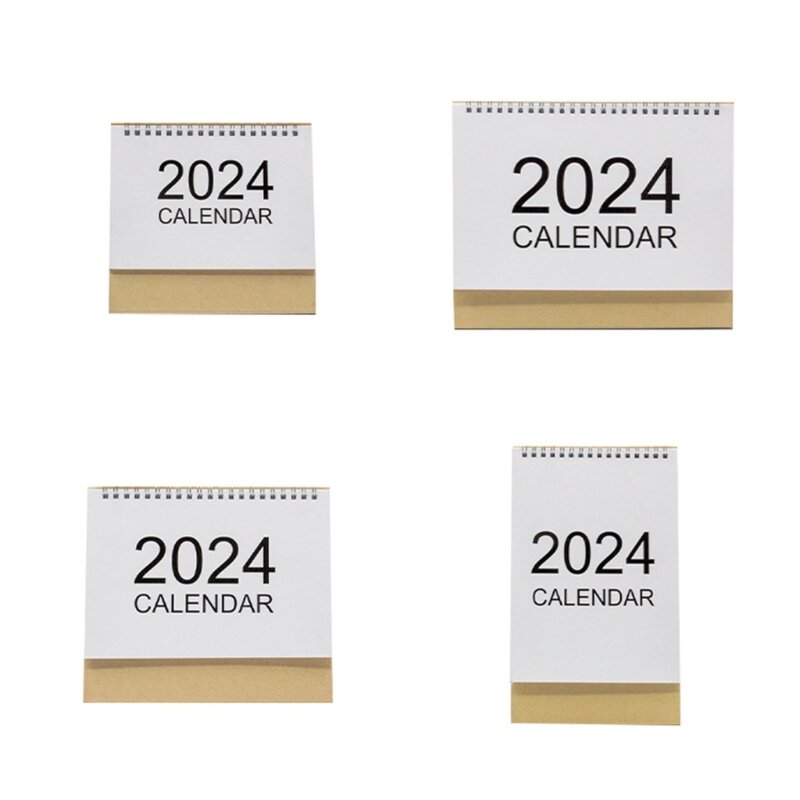 2024 ミニ卓上カレンダー多機能装飾ホームスパイラル自立