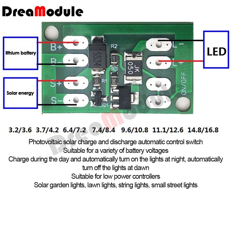 Controlador solar de carregamento de luz de rua interruptor de circuito placa de carregamento de carregamento de bateria de lítio