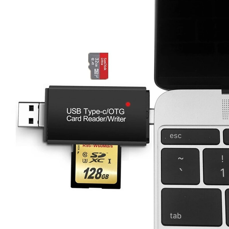 Usb 2.0 leitor de cartão USB-C tipo-c otg micro leitor de cartão sd adaptador 3 em 1 usb 3.0 tf/mirco sd leitor de cartão de memória inteligente para o telefone