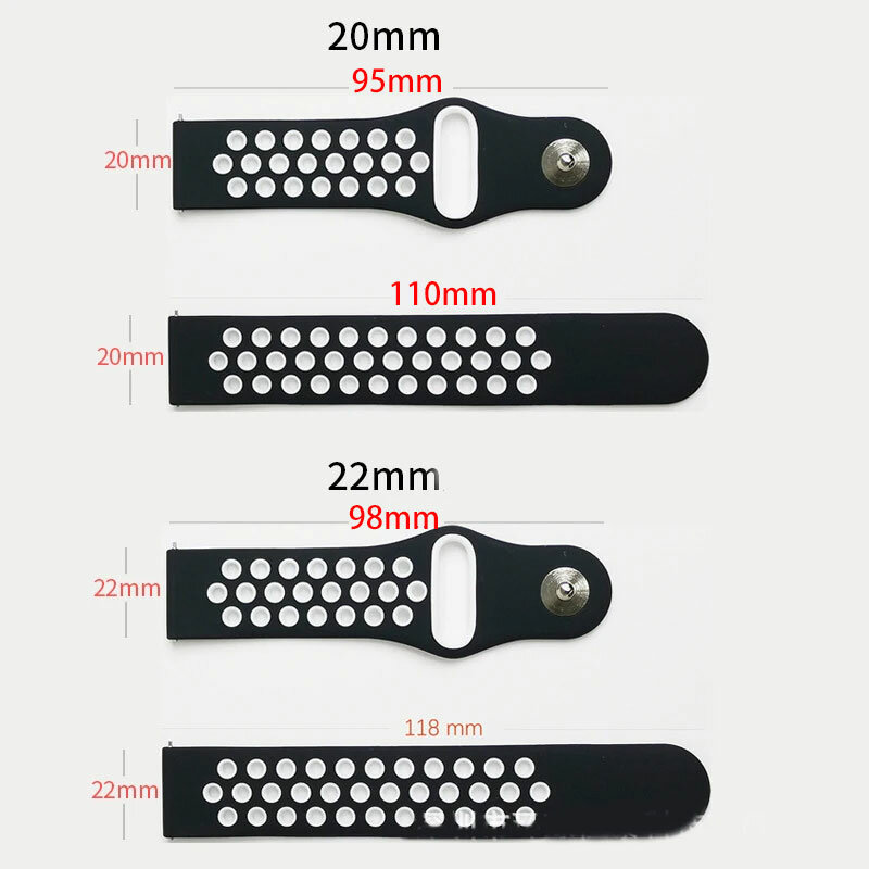 Bracelet pour Amazfit GTS 4/3/2, GTS2 Mini/GTR 42mm/47mm/GTR4/3/2/2e/Stratos 20mm, Bip 22mm