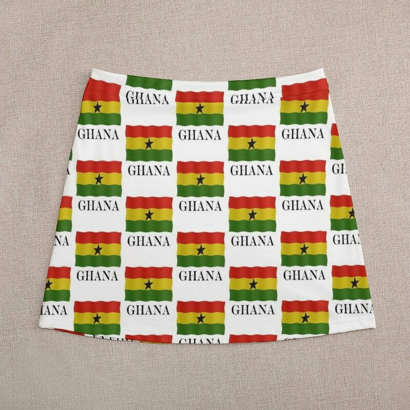 Minifalda de la bandera de Ghana para mujer, falda escolar de estilo coreano, ropa elegante
