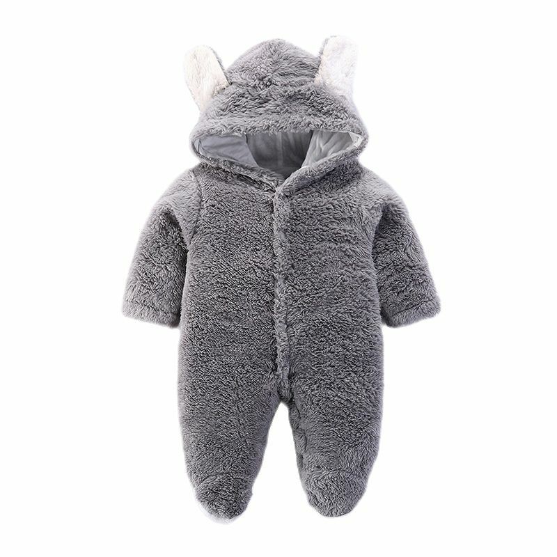 New Baby Winter Rompers Newborn Cotton Jumpsuit Thick Baby Girls Boys hooded Warm Jumpsuit Autumn Infant Wear Kid Climb Clothe