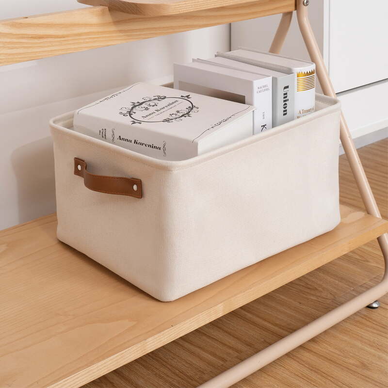 Mainstays Natural Canvas Storage Basket with Handles