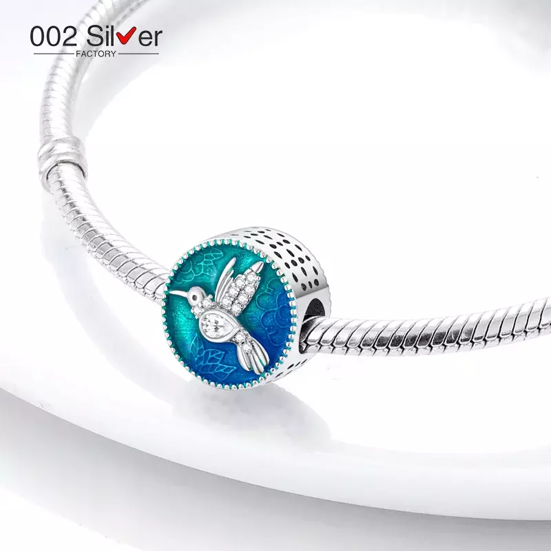 Recente pomba beija-flor magpie coruja pássaros encantos contas para pandora original 925 silve pulseiras bangle diy feminino fazer jóias presente