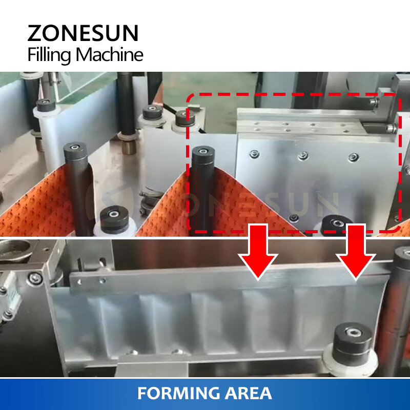 ZONESUN-Fold Squeeze Embalagem e Máquina de Selagem, Snap-Sachet Embalagem, Único, Pacotes de Dose, ZS-FS180