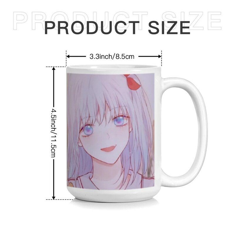 Cerâmica rosa Anime Cartoon para meninas, canecas, xícara de chá, copos de leite, copos, presentes bonitos, 15z, 430ml