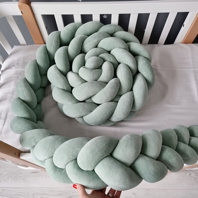 1-4 M Baby Bed Protector Infant Cradle Pillow Cushion Braid Knot Bumper Crib Bumper Room Decor Tresse Tour De Lit Bebe