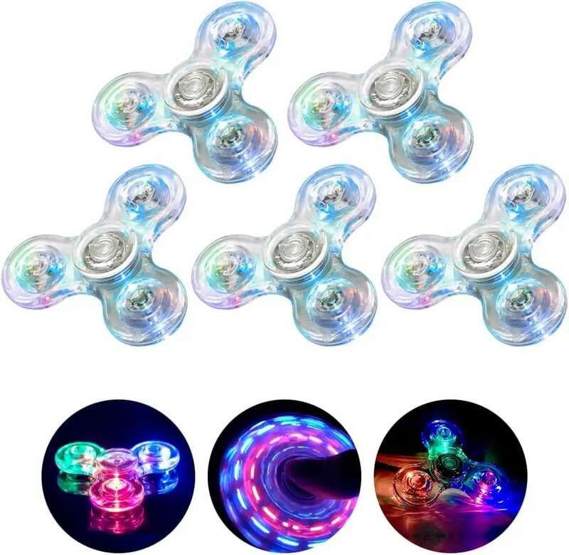 Crystal Luminous LED Light Fidget Spinner Hand Top Spinners Glow in Dark EDC giocattoli antistress giroscopio cinetico per bambini