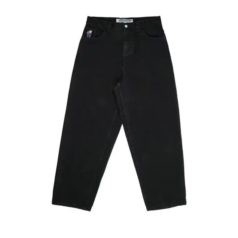 Pantalones vaqueros rectos sueltos Y2K para niño grande, jeans simples con bordado de dibujos animados, Hip Hop, Harajuku, ropa de calle, pantalones de cintura alta, nueva moda