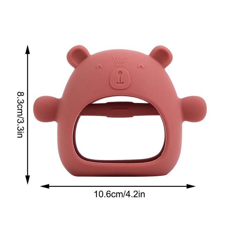 Baby Silicone Teether Toys With Handle Kids Teething Toys Baby Dental Care Safety Materials Gums Anti-Eating Hand Molar Stick