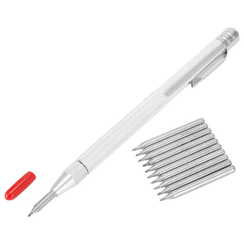 11 PCS Diamond Metal Marker Engraving Pen Tungsten Carbide Nib Stylus Pen 14cm For Glass Ceramic Metal Wood Engraving Hand Tools