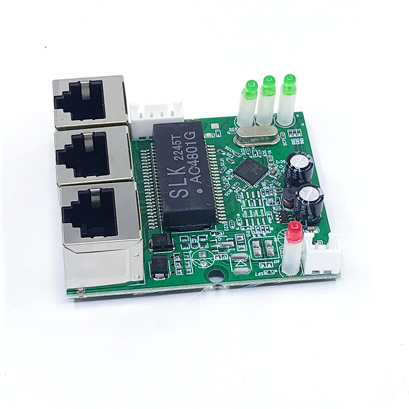 Mini-PCBA 4Ports Industrie-Switch-Modul 10/100mbps 5V 12V 15V 18V 24Vblitzschutz 4kV anti statisch 4kV