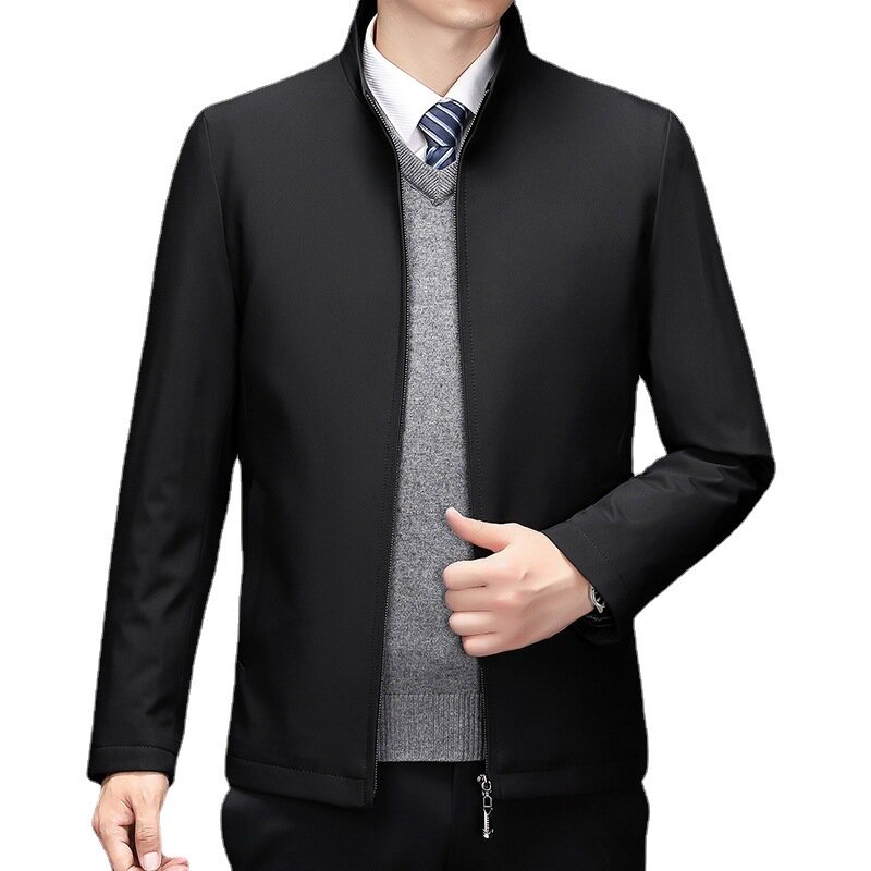 Jaqueta de colarinho masculino, jaqueta de negócios casual, Inverno, 2024