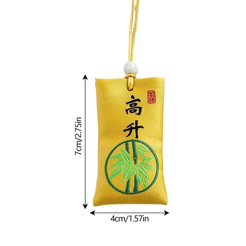 Bolsa de colar budista, bolsa de sal espiritual, talismã chinês clássico, esperança de uma vida melhor para escritórios, 4x7cm
