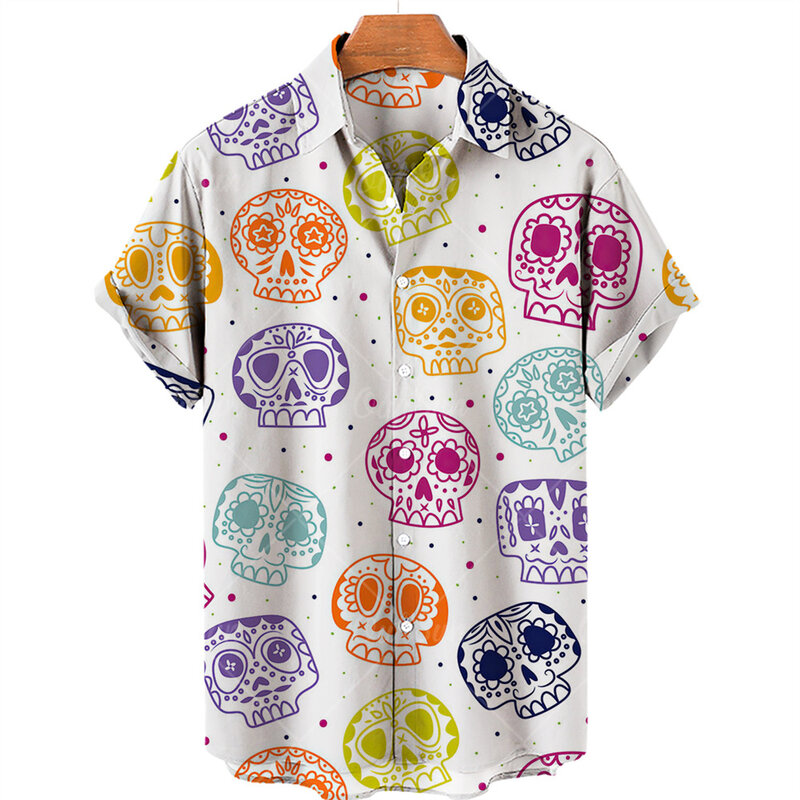 Camisas hawaianas de diseño para hombre, Top de manga corta con cuello, ropa de calle a la moda, XS-5XL 3d con estampado, ropa informal Vintage de hip hop, 2024