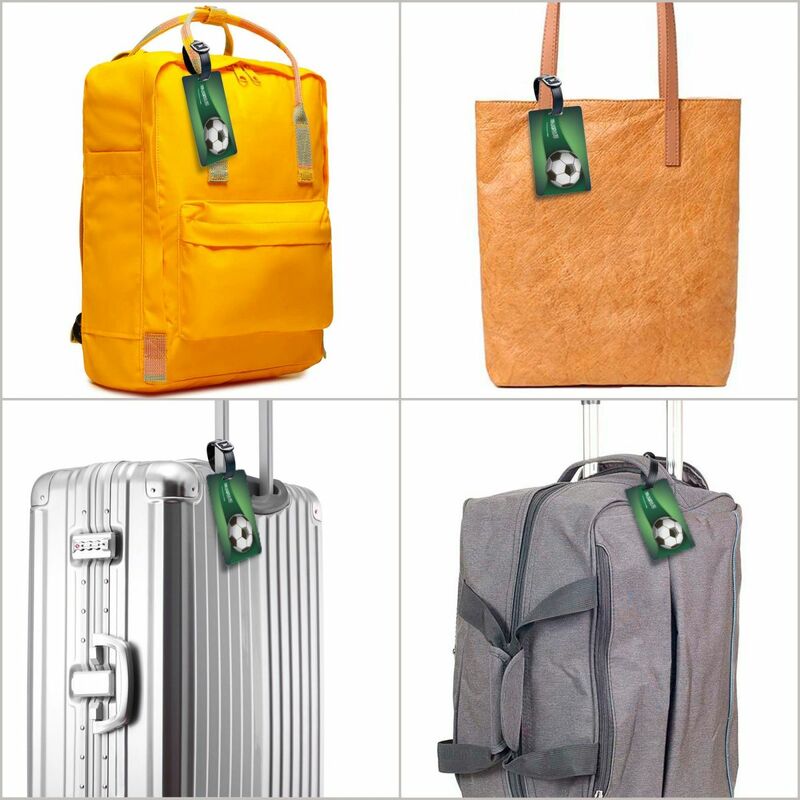 Étiquette de bagage en Arabie Saoudite avec sensation de football, étiquettes de bagage amusantes pour valises, couverture de confidentialité, étiquette d'identification