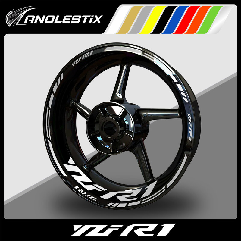 AnoleStix-pegatina reflectante para rueda de motocicleta, cinta de rayas para llanta, para YAMAHA YZF R1, 2017, 2018, 2019, 2020, 2021, 2022