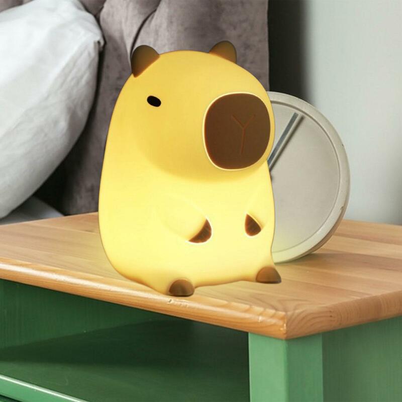 Cartoon Capybara Night Light Portable Rechargeable Adjustable Brightness for Living Room Desktop Breastfeeding Bedroom Decor