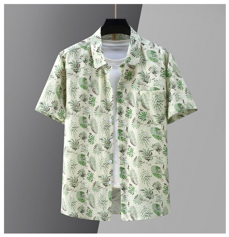 قميص قطني قصير للرجال ، قميص كاجوال فضفاض ، كبير الحجم ، مقاس كبير ، 11XL ، بأكمام