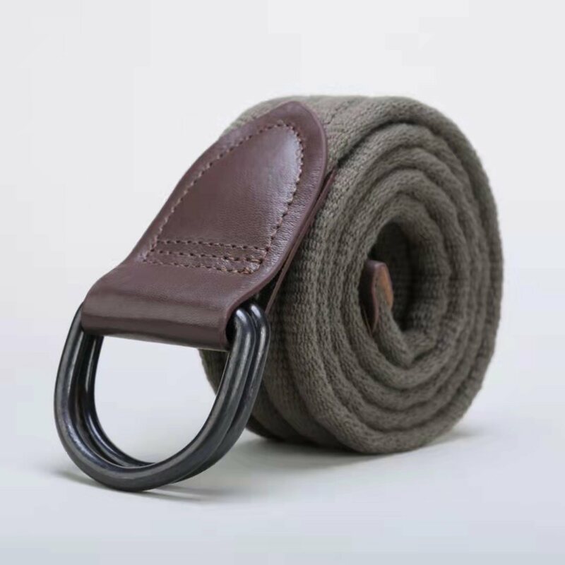 Men‘s Canvas Belt Leisure Buckle Adjustable Belt Outdoor Military Tactical Belt Pants Accessories