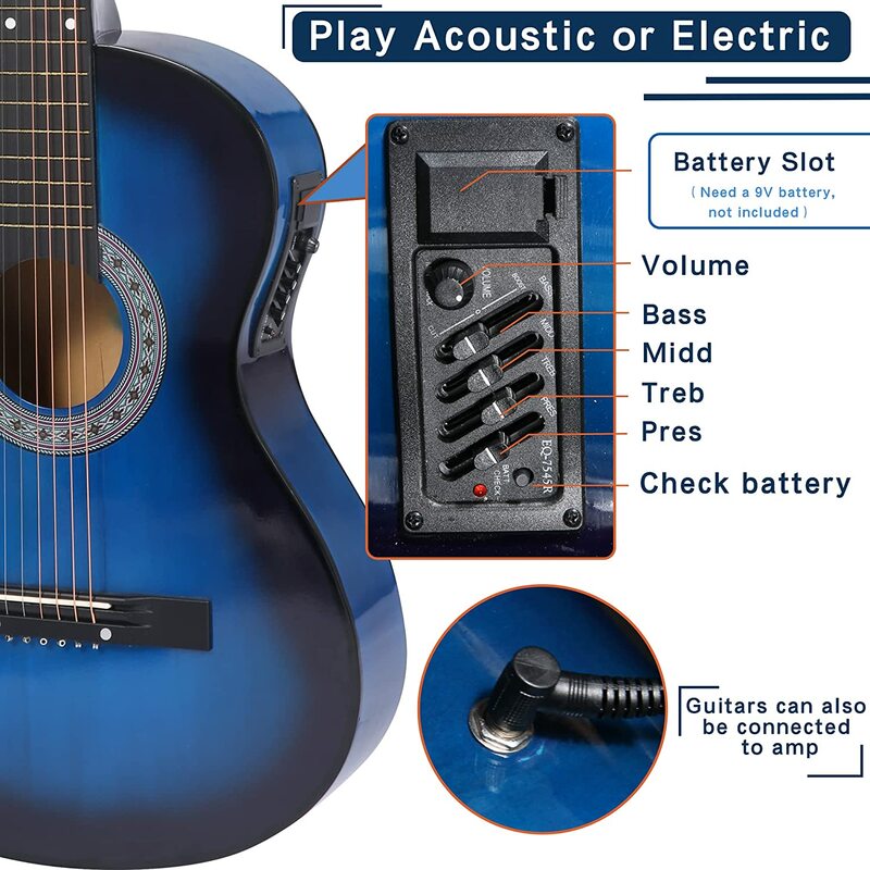 Fabrik kaufen Gitarren Großhandel 38 Zoll OEM Akust E-Fichte Gitarre für alle Altersgruppen