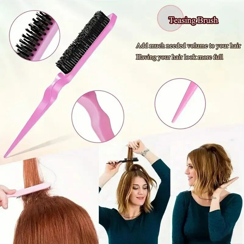 3pcs/set Detangling Hair Brush Curly Hair Curved Rat Tail Comb Set Edge Hair Brush Curly Hair Brush Salon Hair Tools