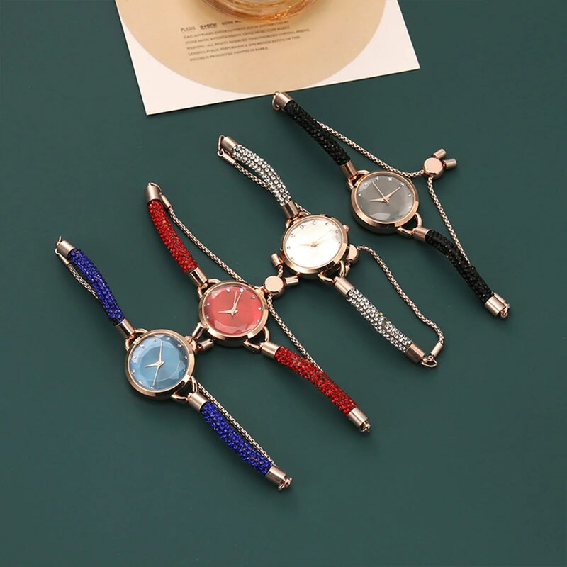 Women Light  Quartz Watch Scratch Resistant Glass Mirror Watch for Shopping a Daily Life