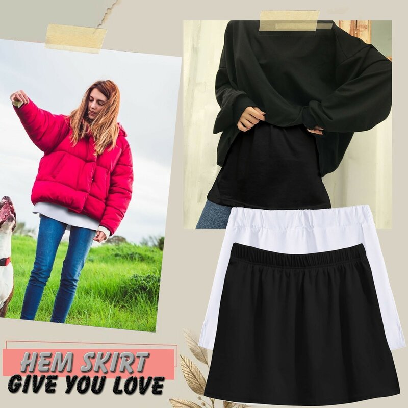 Minifalda con dobladillo falso para mujer, falda con cola desmontable, línea A, envuelta en blanco y negro