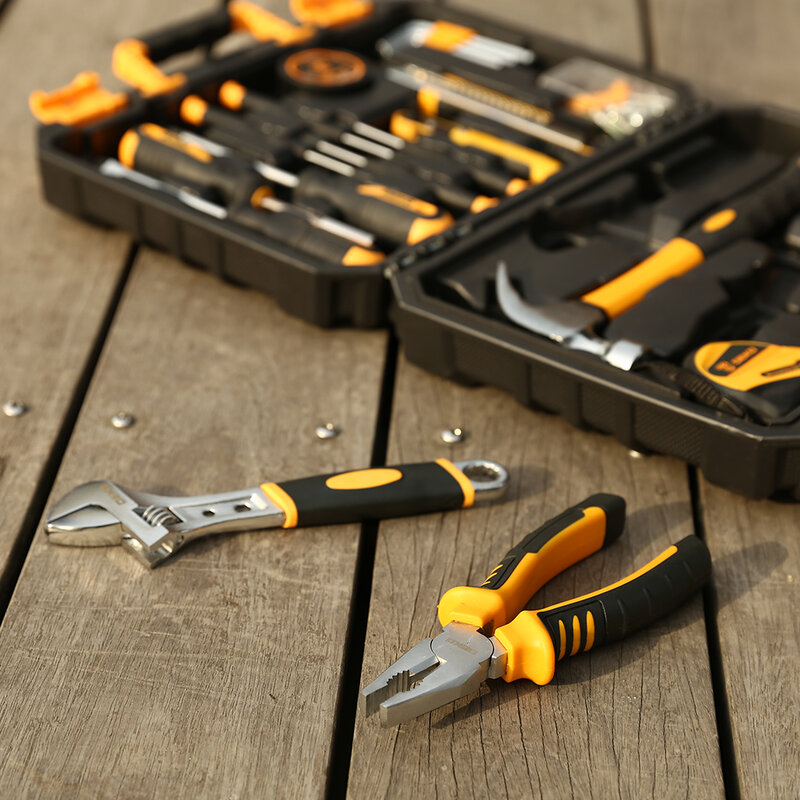 Deko dkmt100 edc soquete chave conjunto de ferramentas para o reparo do automóvel com fita métrica driver chave de fenda multitool com caixa de ferramentas