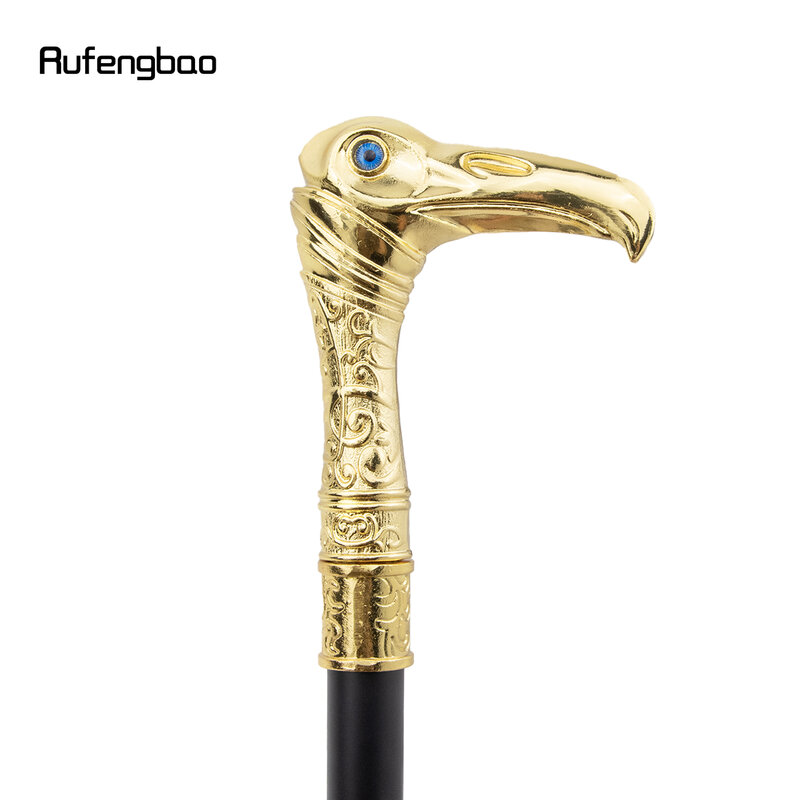 Golden Eagle Head Luxury Single Joint Walking Stick con piastra nascosta Self Defense Cane Plate Cosplay Crosier Stick 93cm