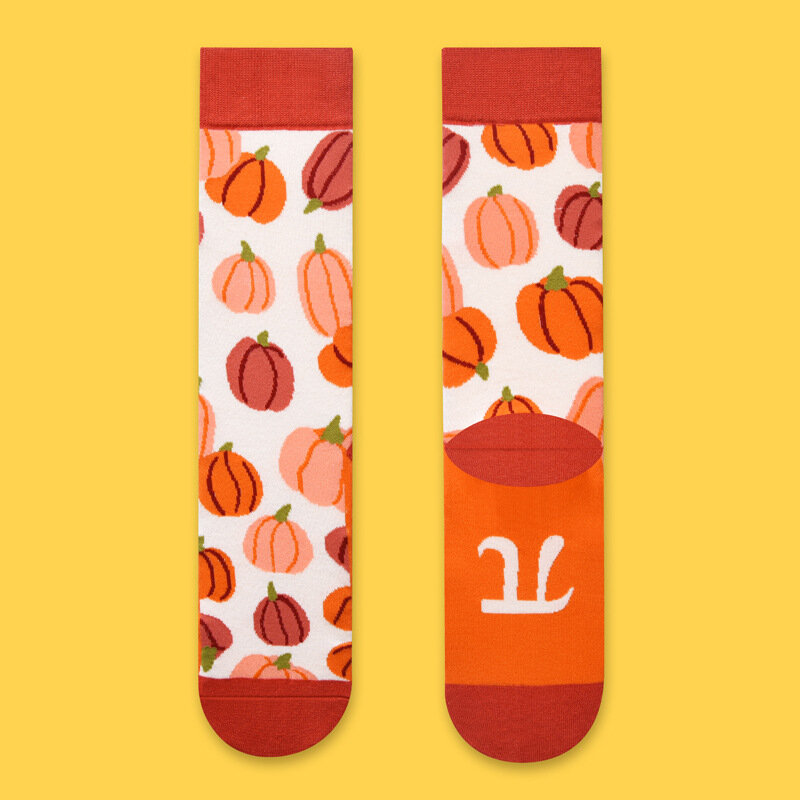 Новые прямые сетчатые красные носки ins tide из чистого хлопка иллюстрация креативные забавные носки