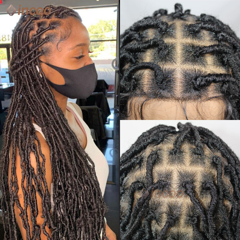 40 Inch Full Lace Front Braided Wigs Butterfly Locs Crochet Hair Synthetic Distressed Soft Locs Pre Looped Braid for Black Women