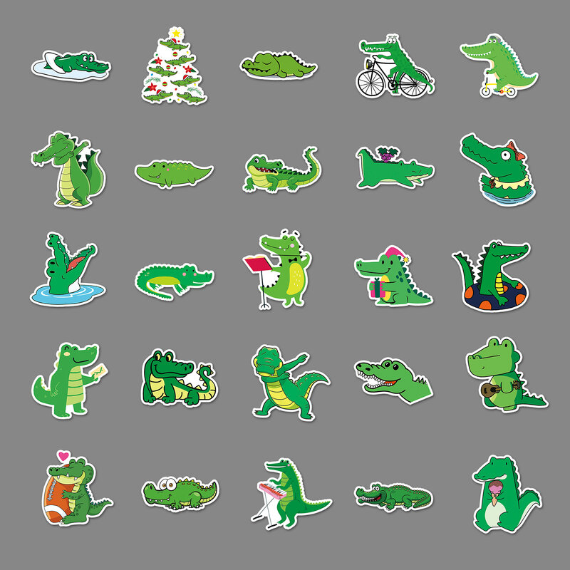50 Stuks Cartoon Krokodil Serie Graffiti Stickers Geschikt Voor Laptop Helmen Desktop Decoratie Diy Stickers Speelgoed Groothandel