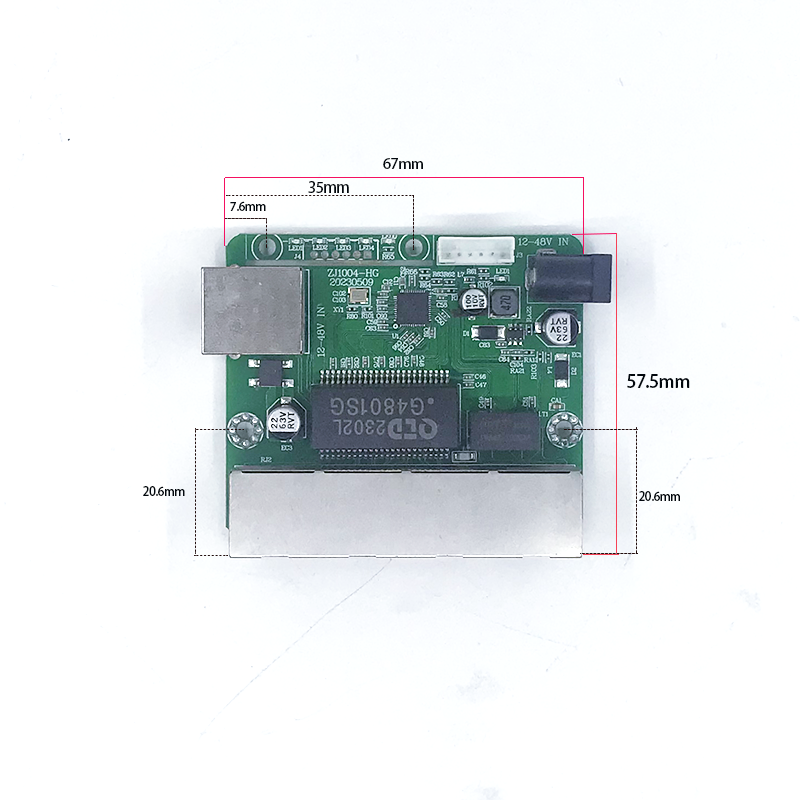 Mini-PCBA 6Ports Industrie-Switch-Modul 10/100mbps 12V-48V-Switch