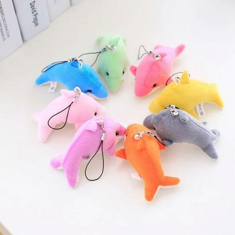Exquisite Dolphin Plush Pendant  Hanging Colored Dolphin Plush Toy  Stuffed Sea Animal Plush Doll Backpack Charm