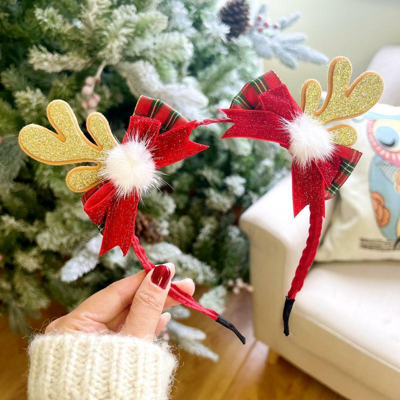 Рождественская повязка на голову, ободок для волос, Рождественская елка, олень, украшение для рождественской вечеринки, новогодние подарки 2023