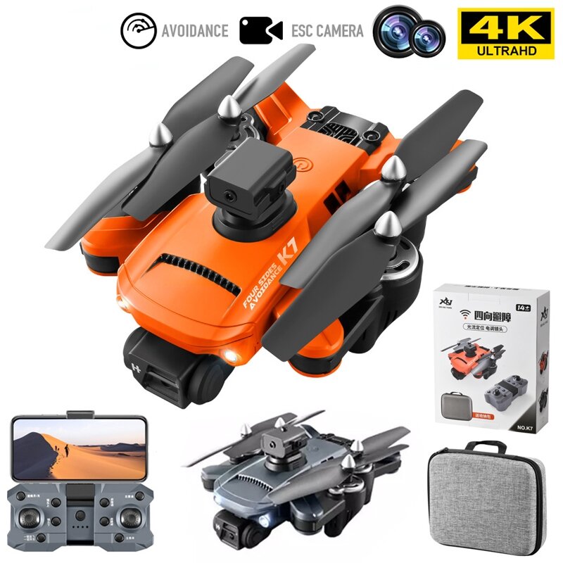 K7 Drone Obstacle Avoidance 4K High-definition Photography 4-axis Aircraft Optical Flow Positioning Folding Remote Control Toy