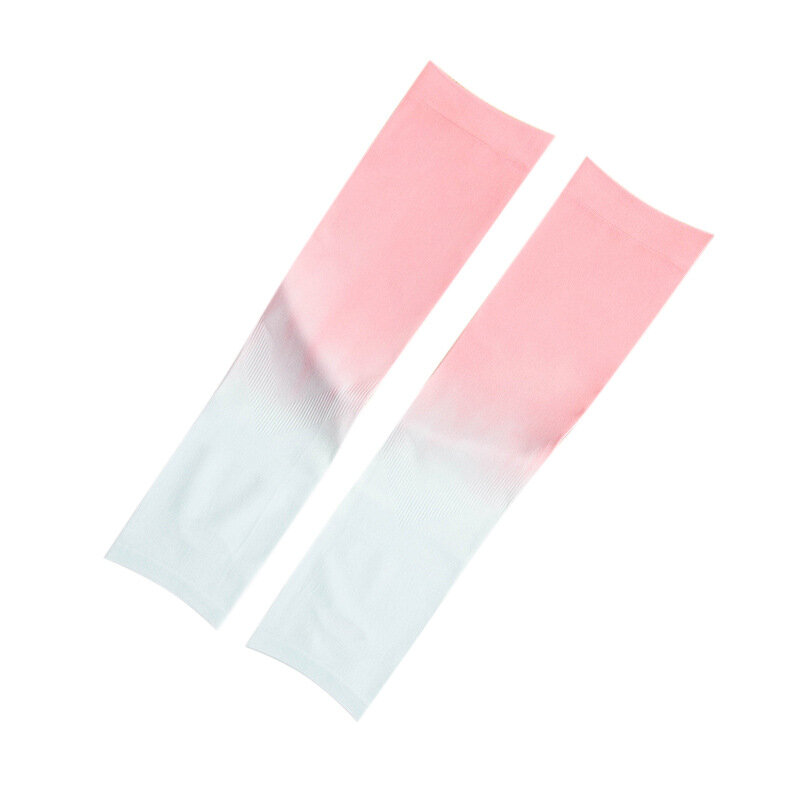 남녀공용 아이스 실크 자외선 차단 슬리브, 야외 사이클링 액세서리, 그라데이션 2 색, 패션, 여름, 2023, 1 개