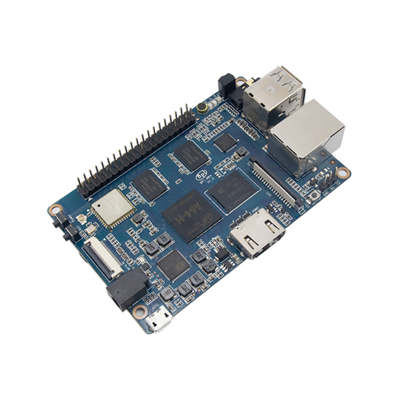 Placa base Banana Pi BPI-M64 Allwinner A64, procesador de cuatro núcleos, 2GB, DDR3, 8G, eMMC, SBC, placa única, compatible con Linux, Raspberry Pi