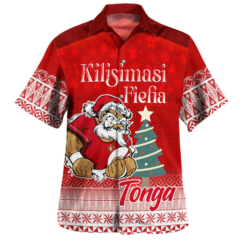 3D-Druck das Königreich von Tonga National flagge Hemden Männer Tonga Emblem Mantel des Arms Grafik kurze Hemden Harajuku Hemden Kleidung