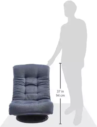 Básico-Cadeira Lounge com Encosto de Cabeça, Ajustável, Jeans, Azul, 26.3D x 23.5W x 13.7H
