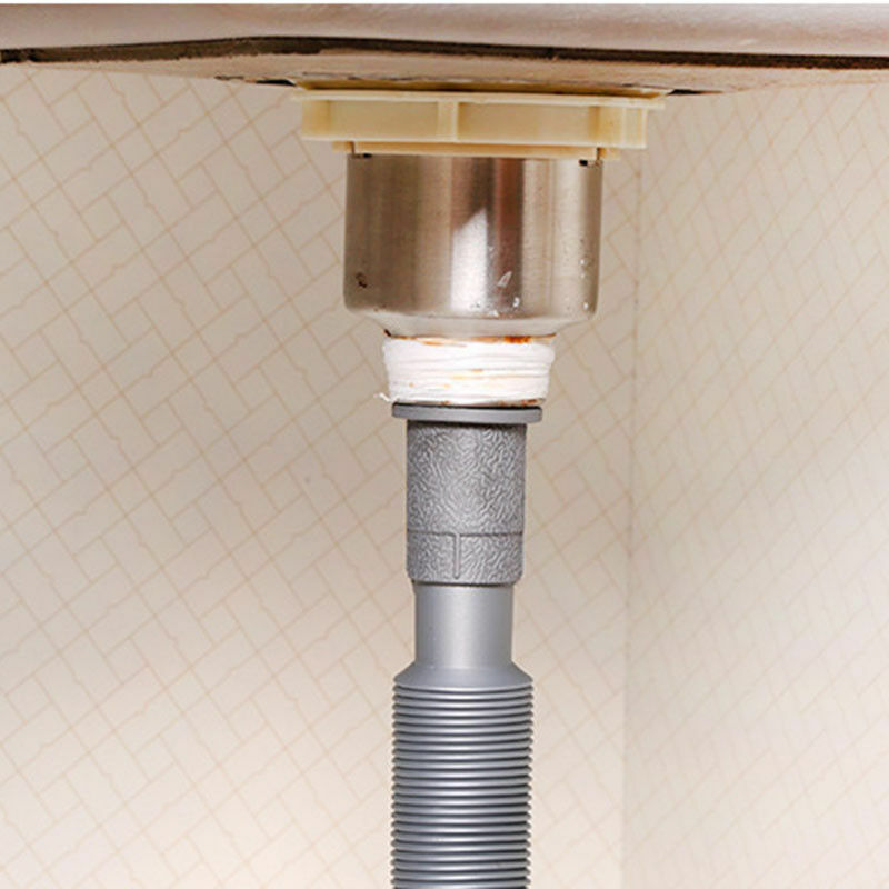 Colador de plástico Flexible Universal para lavabo de cocina, extensión de fregadero, tubo de manguera de drenaje para baño y cocina, 1 unidad