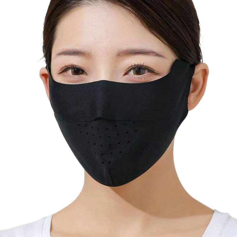 Máscara de Proteção Facial de Seda de Gelo, Respirável, Anti-UV, Anti-poeira, Corrida, Esportes, Verão, Protetor Solar